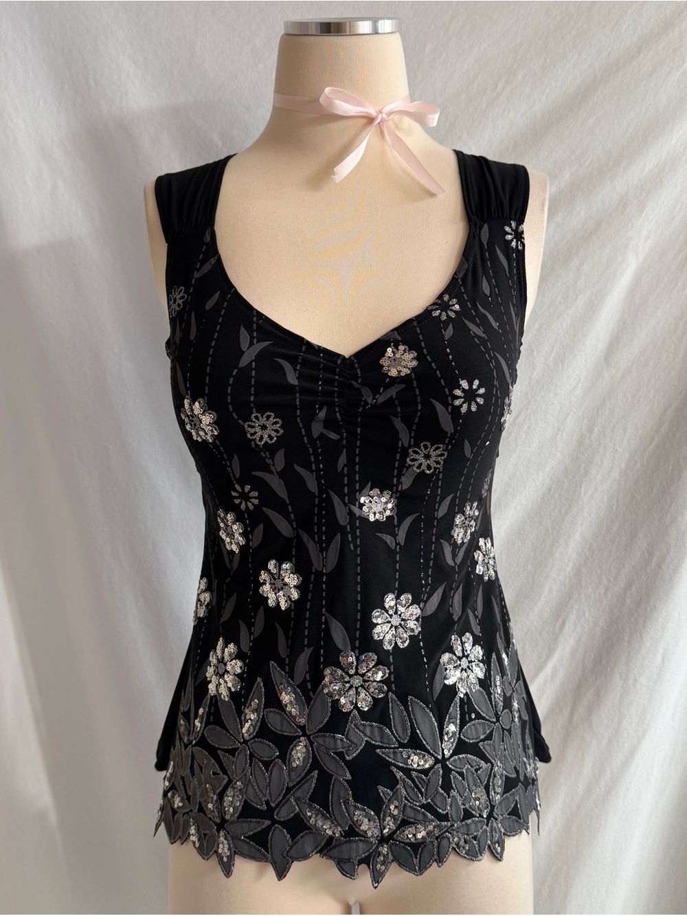 Vintage Y2K Black Glitter Fairy Top - Picture 2 of 6
